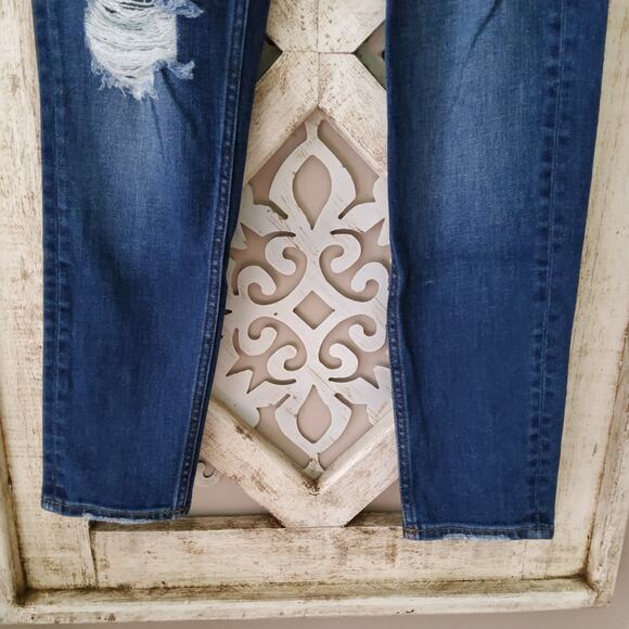 Vigoss Women's Marley Mid-Rise Jagger Skinny Destructed Denim Jeans Classic Fit - Picture 4 of 10